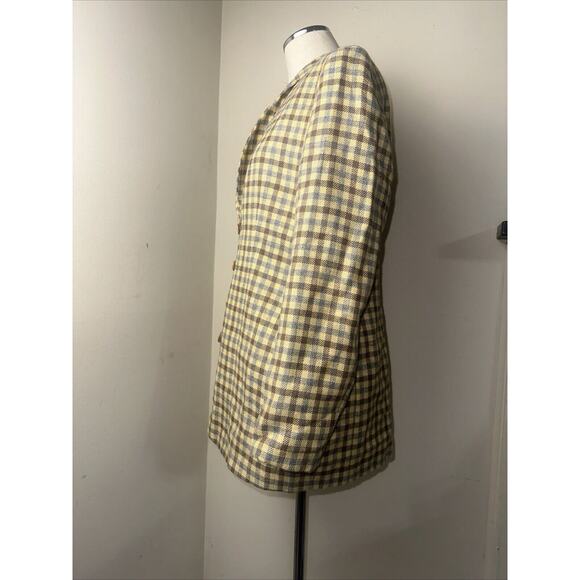 GIORGIO ARMANI Le Collezioni Houndstooth Alpaca/Wool Blend Blazer Sz US 10/EU 46 - Picture 4 of 12